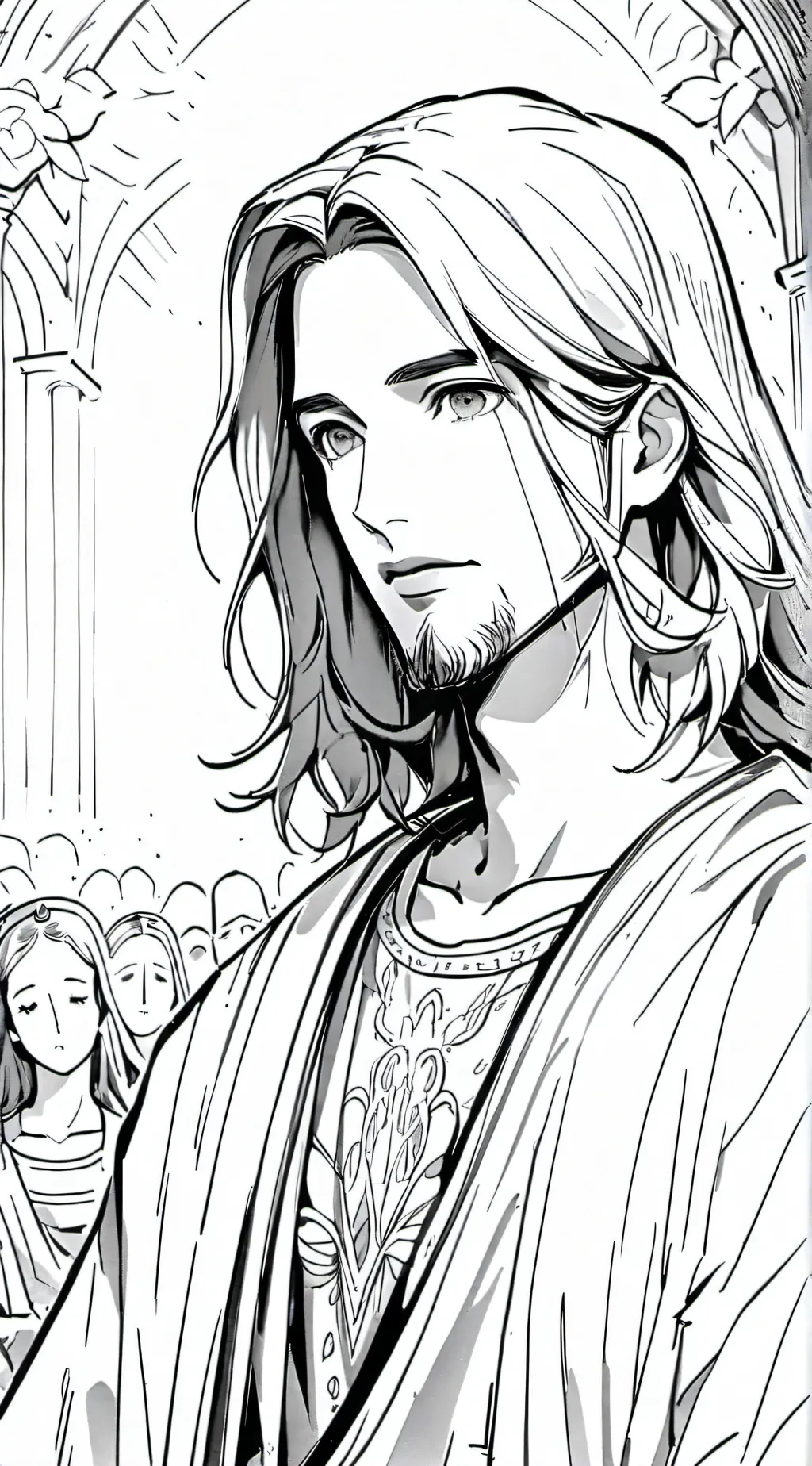 ai character: Jesus background