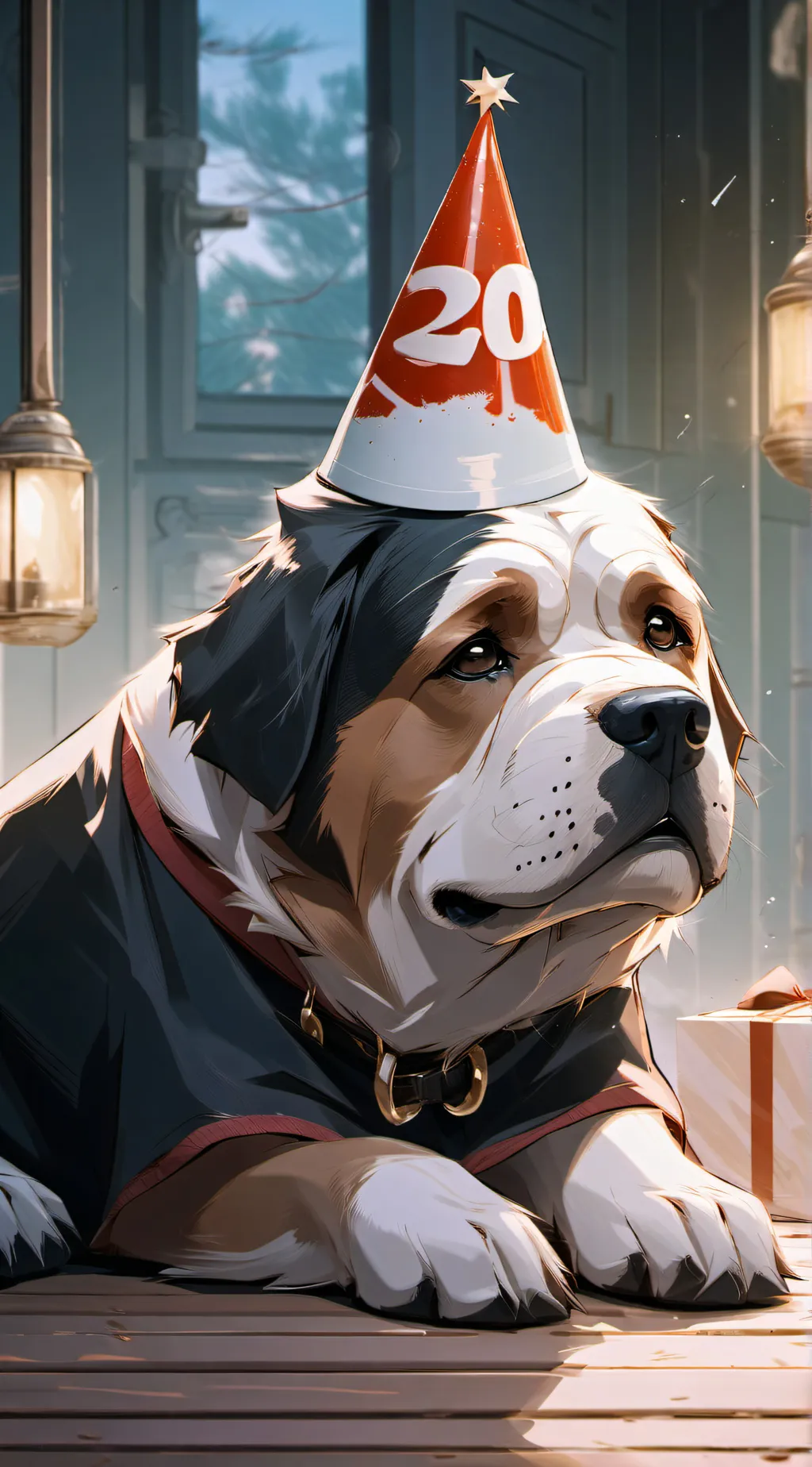 ai character: birthday doggy background