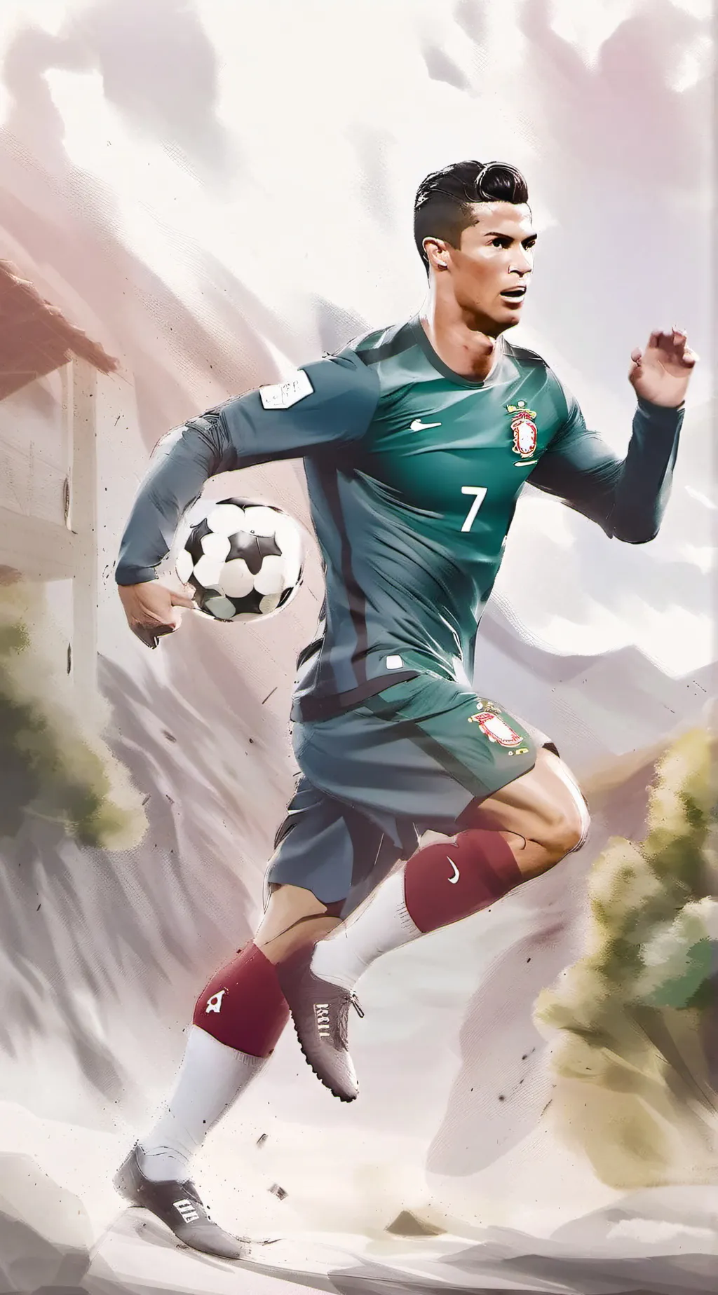 ai character: Cristiano Ronaldo  background