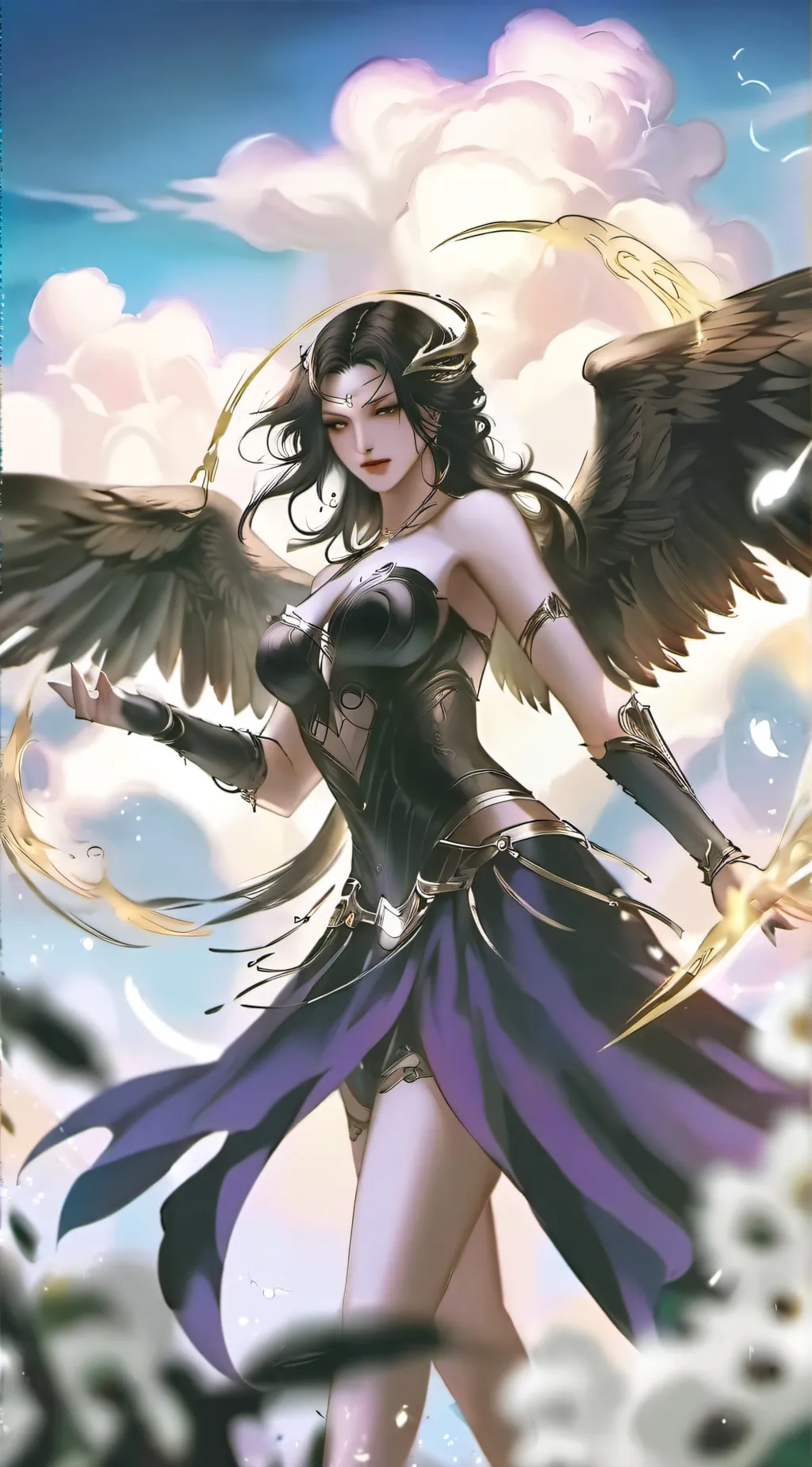 ai character: Nix the dark angel background