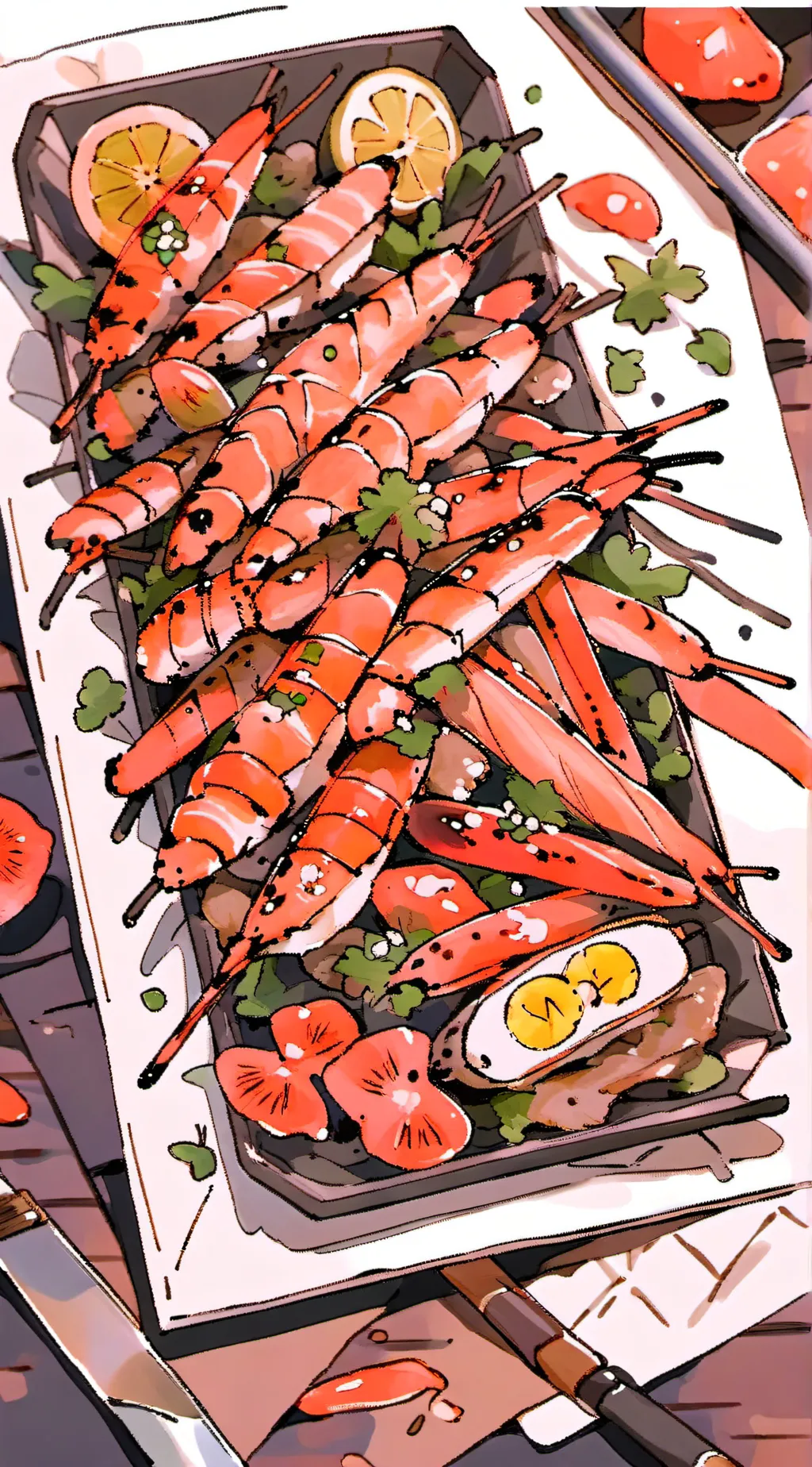 ai character: Shrimp  background