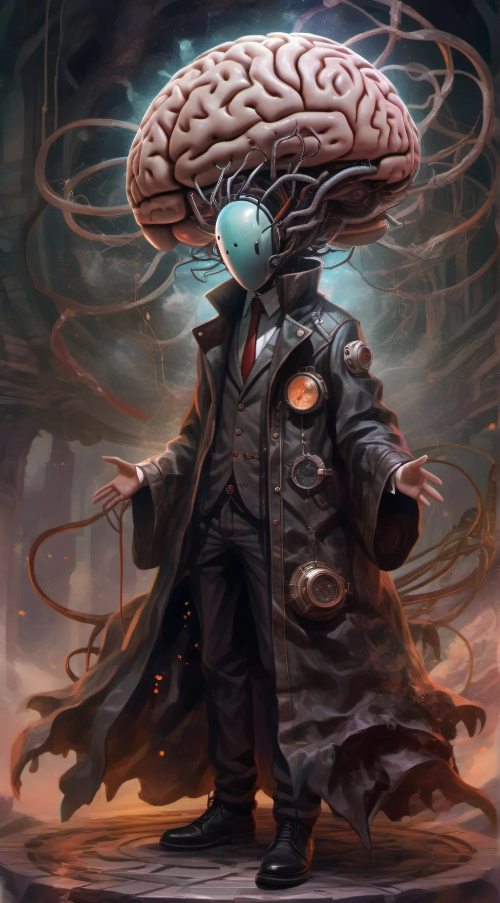 ai character:  the brain background