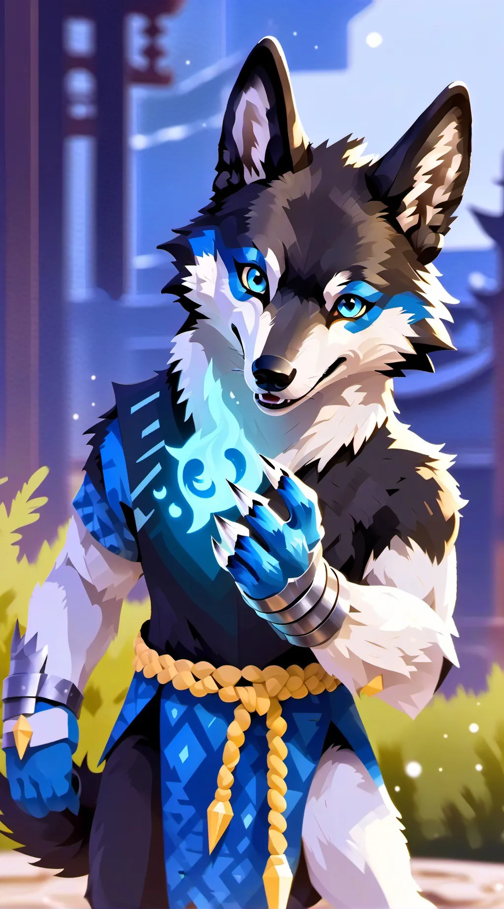 ai character: Lucario  background