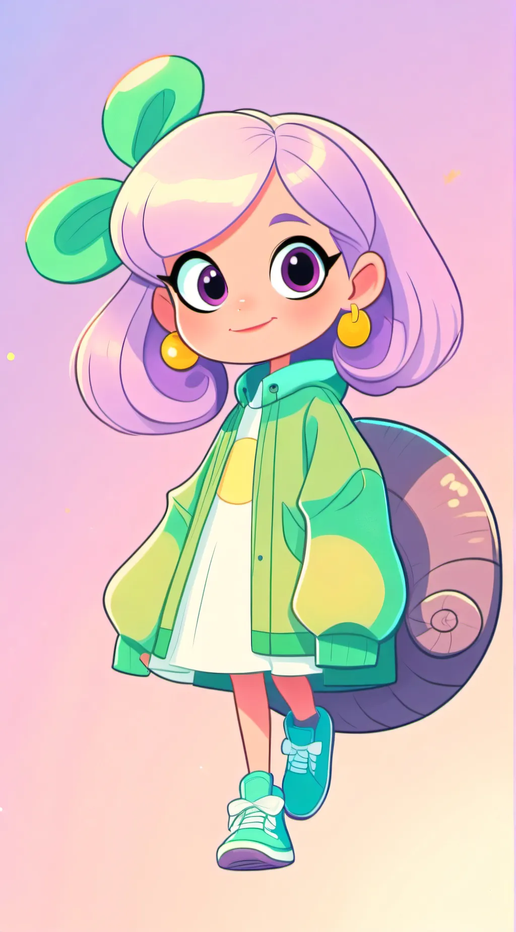 ai character: Snail girl background