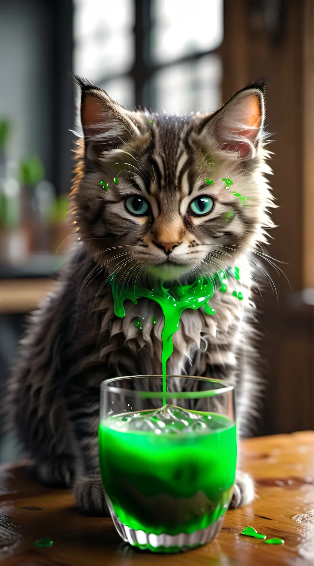 ai character: cat potion background