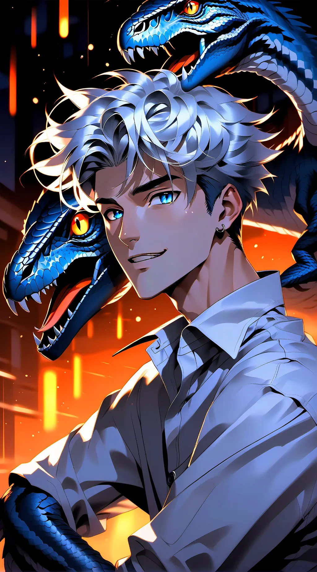 ai character: 💙Vel (ociraptor)💙 background