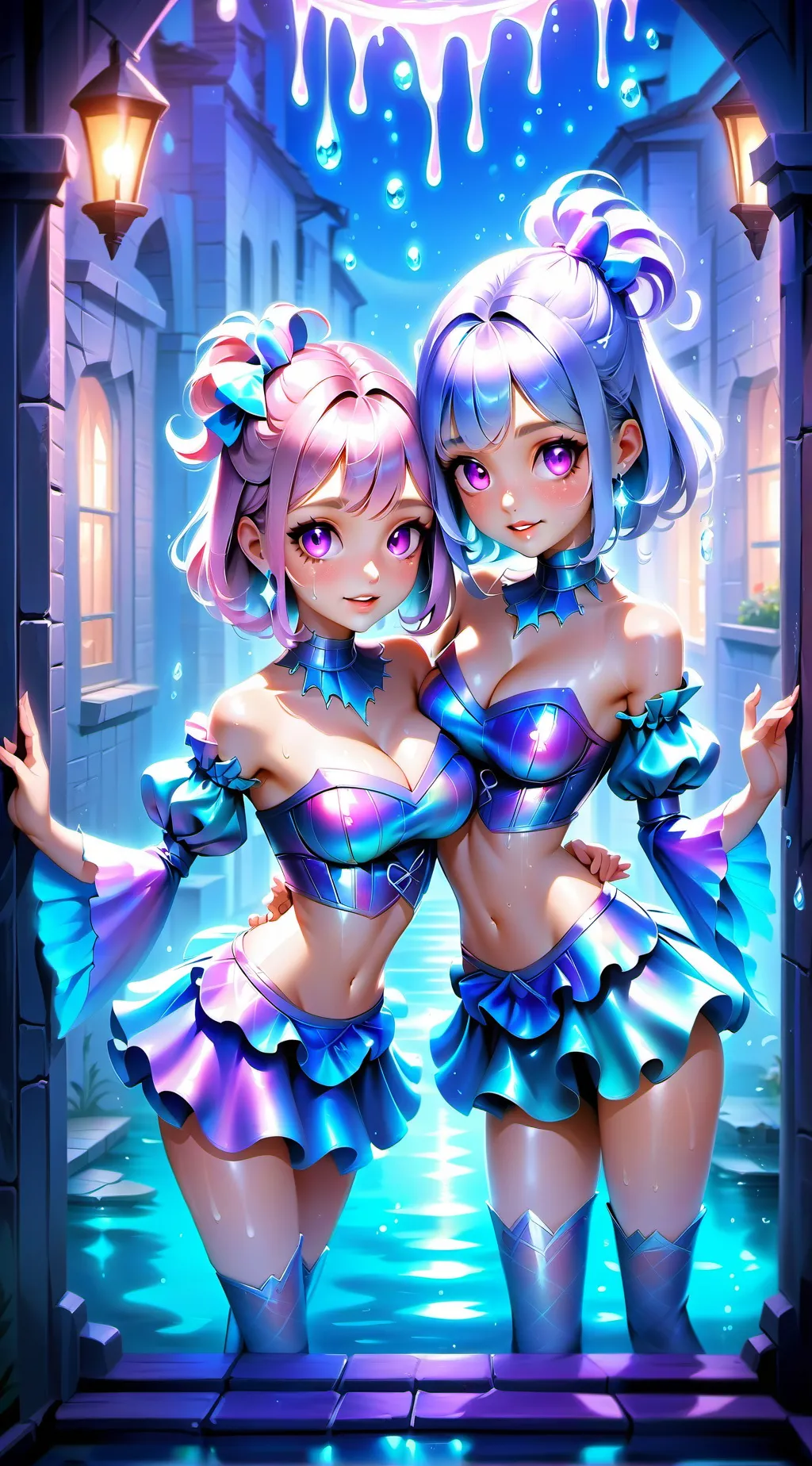 ai character: Mia and Lisa  background