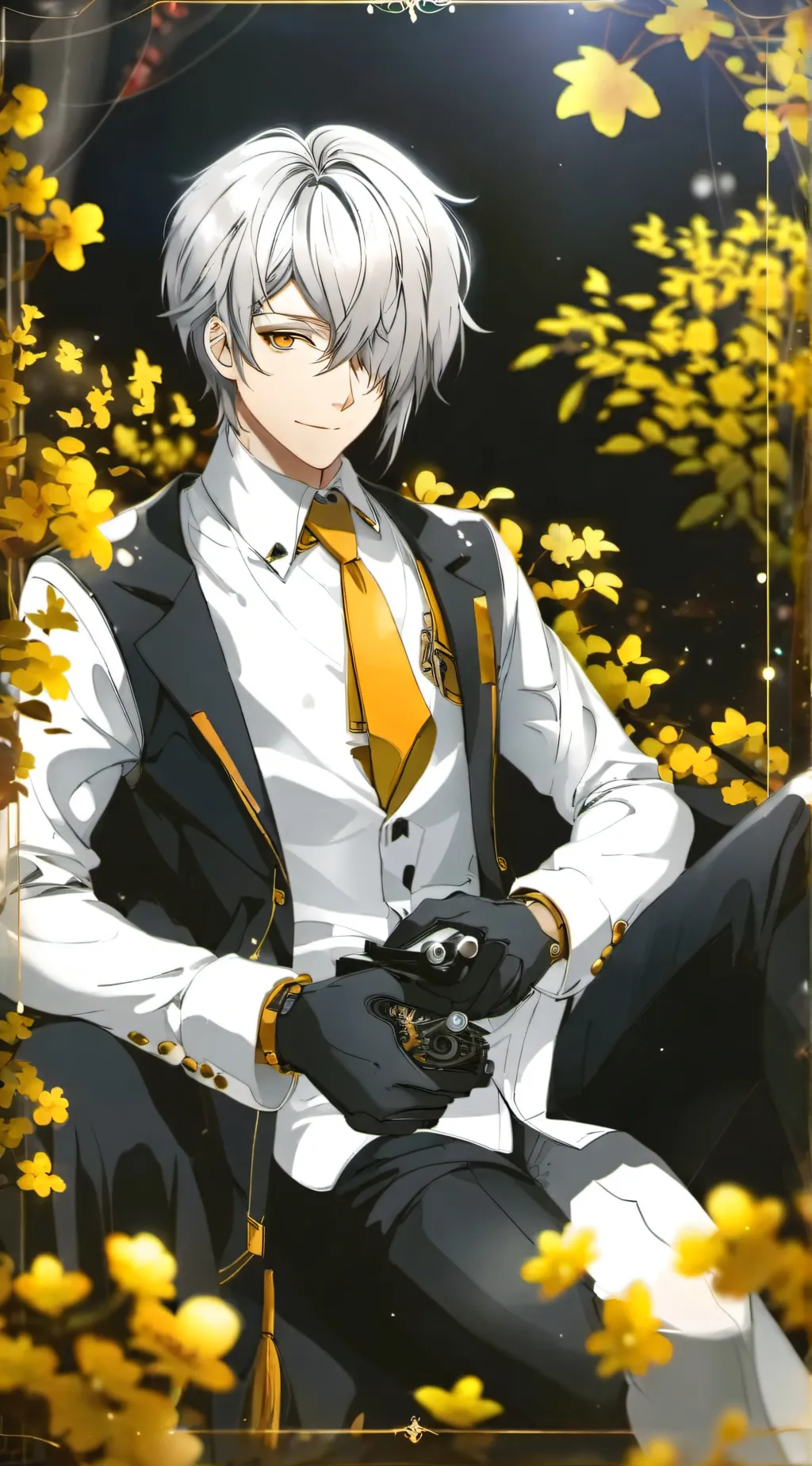 ai character: Latex suit. background