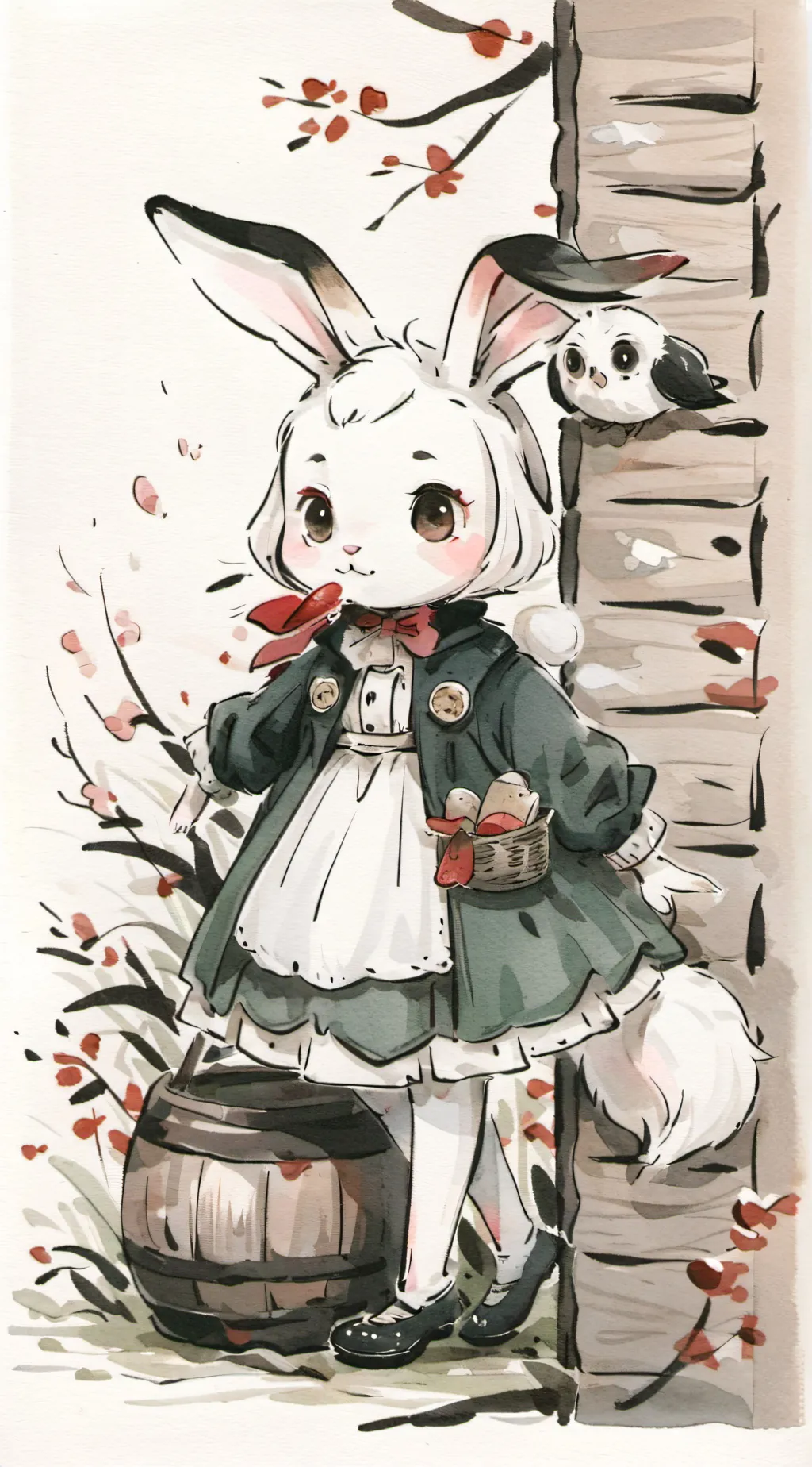 ai character: Little cute Bunny. background