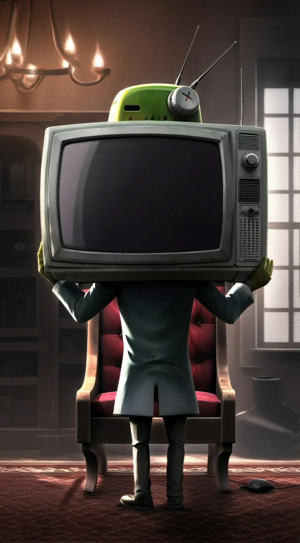 ai character: Tv man background