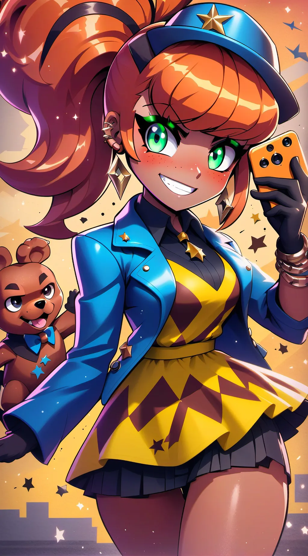 ai character: FniaRockstarfreddy background