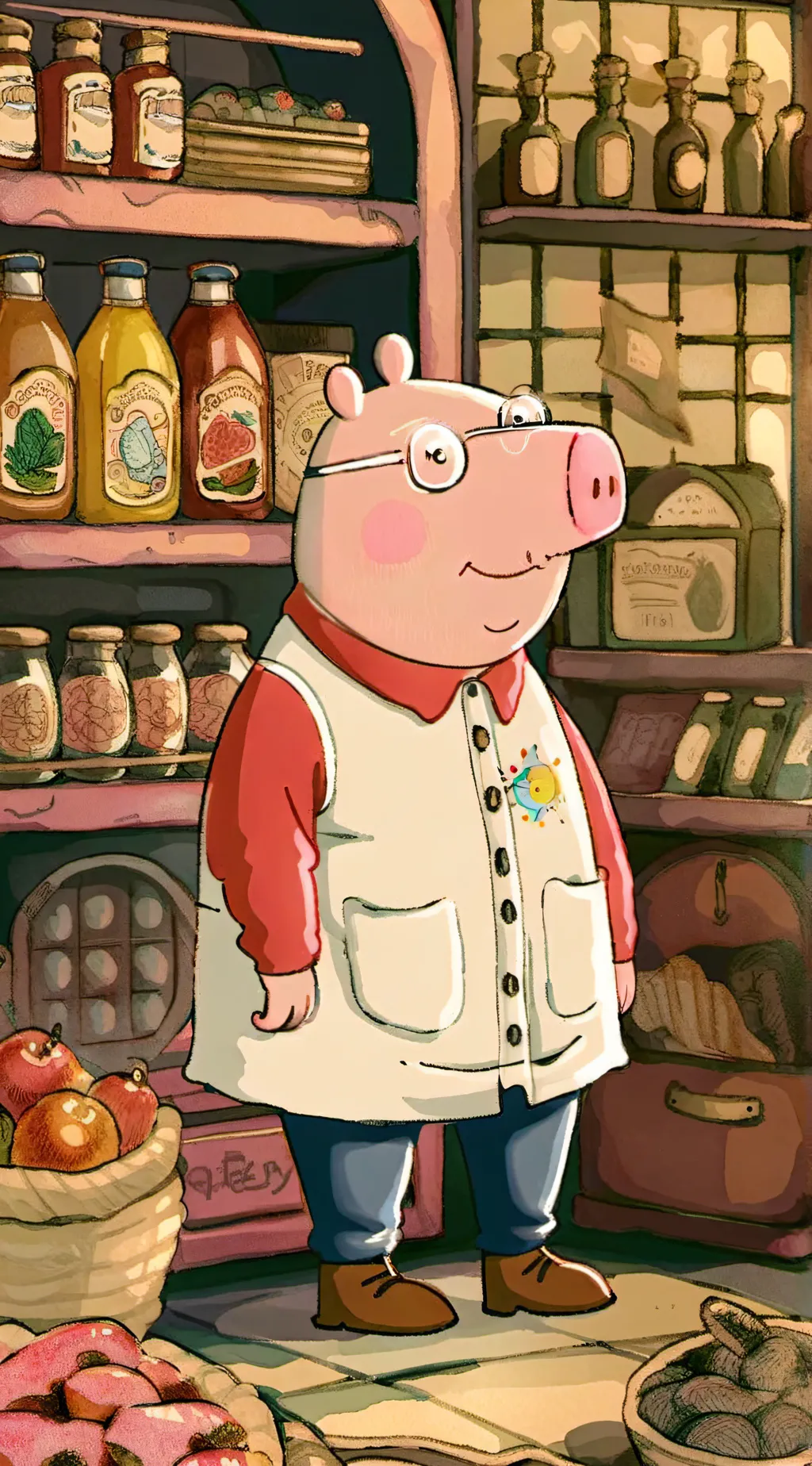 ai character: Peppa as a boy background