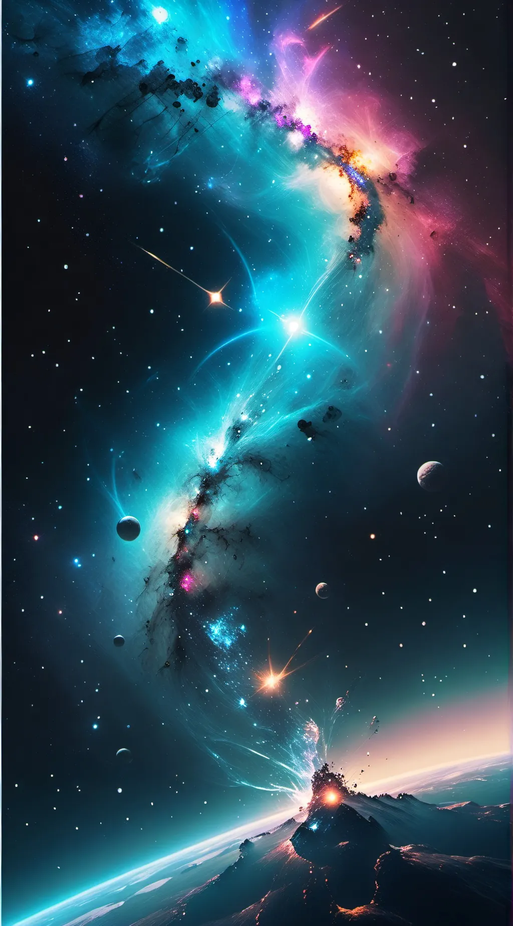 ai character: open the sky ocean background