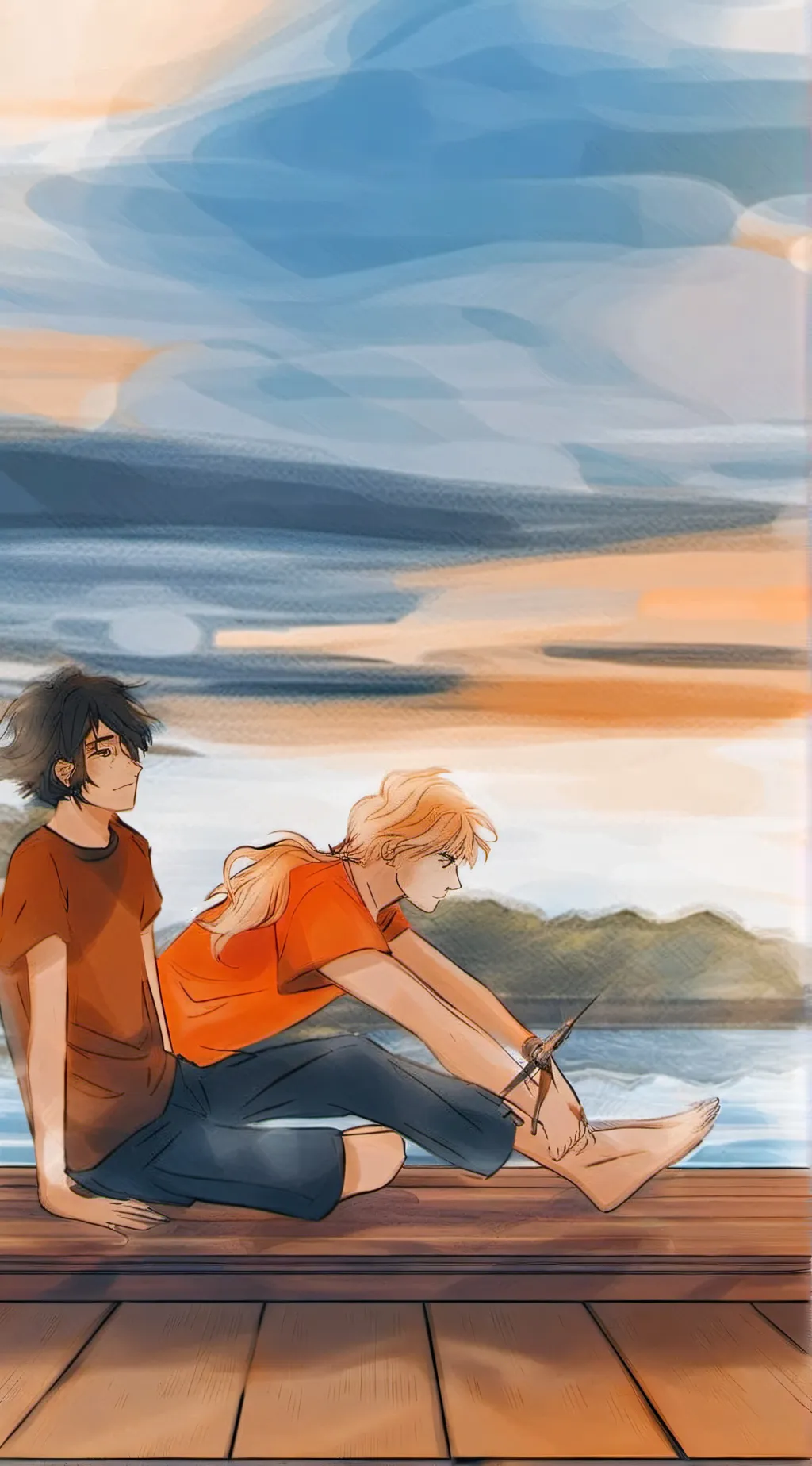 ai character: Percy and Annabeth background