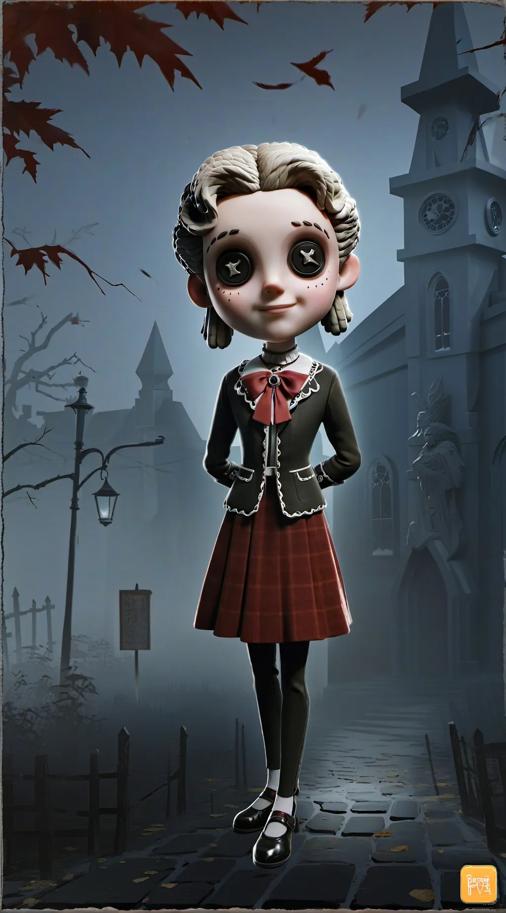 ai character: coraline background