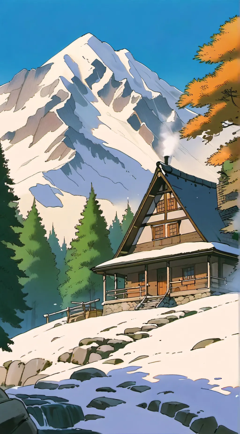 ai character: Snow background