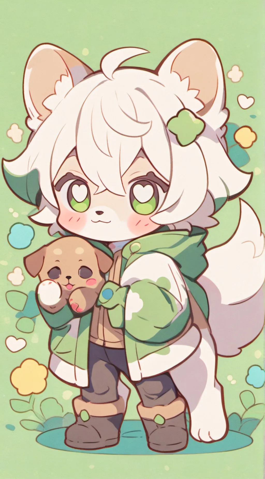 ai character: puppies  background