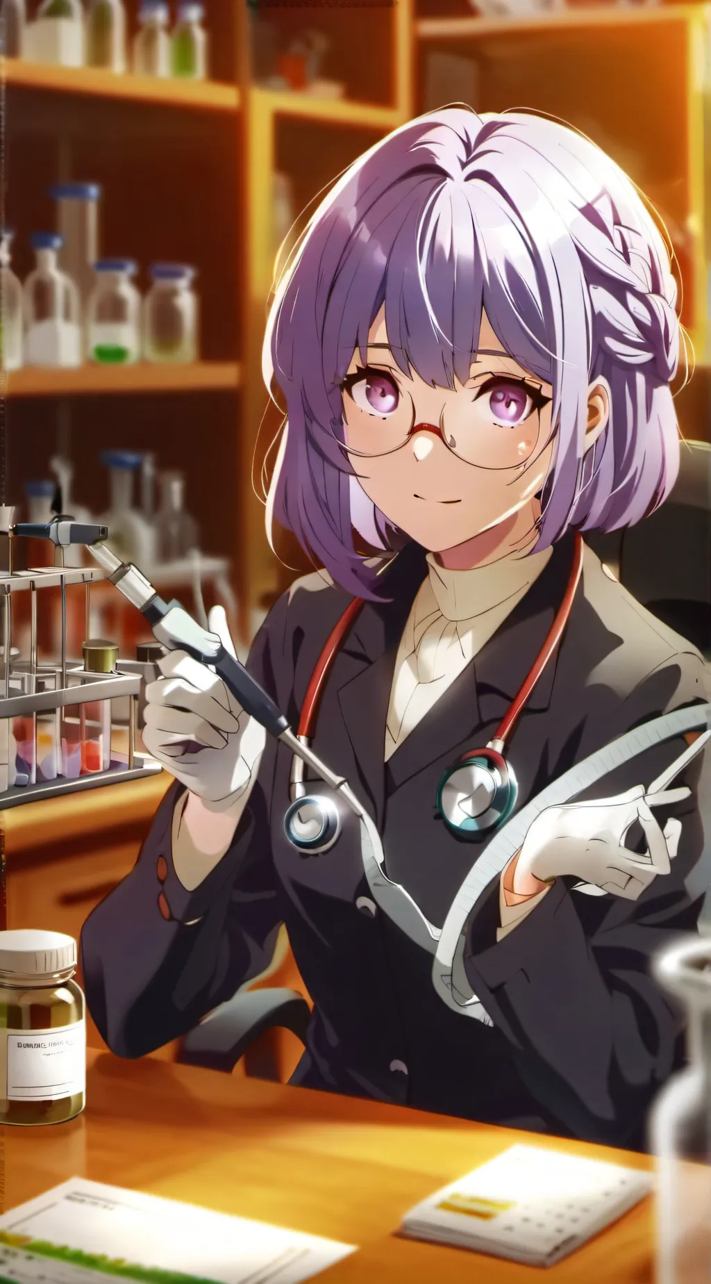 ai character: Dr Lavender  background