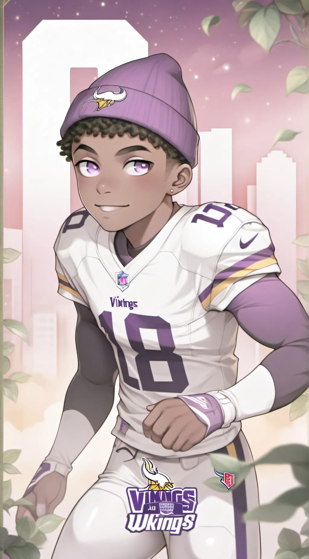 ai character: justin Jefferson  background