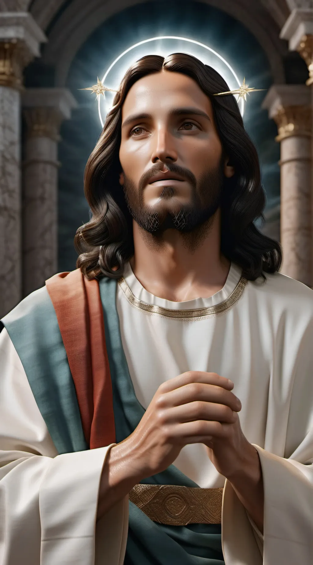 ai character: Jesus background