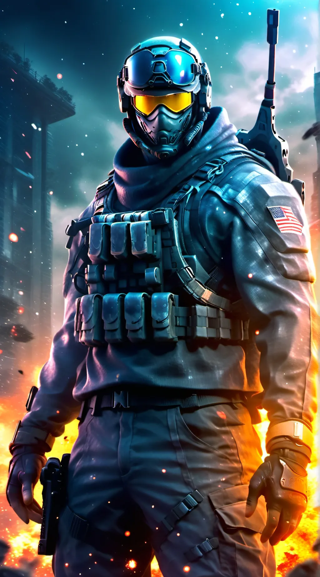 ai character: Ghost  background