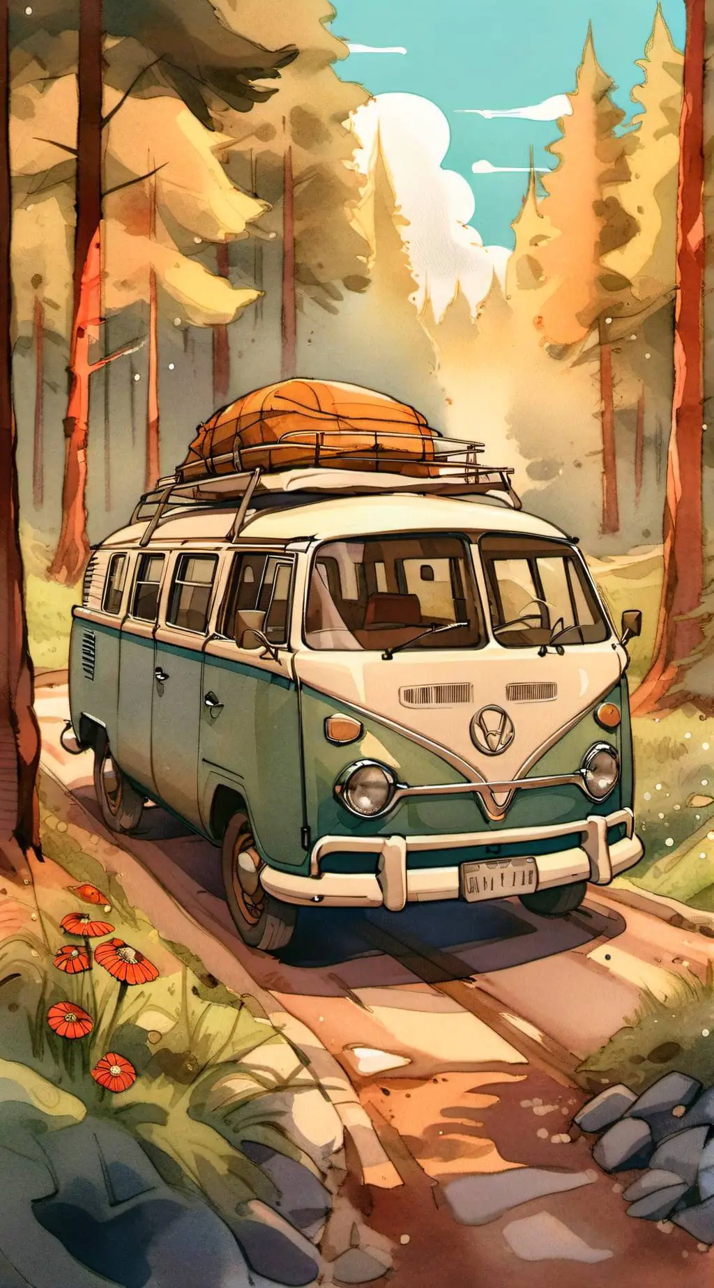 ai character: Family road trip background