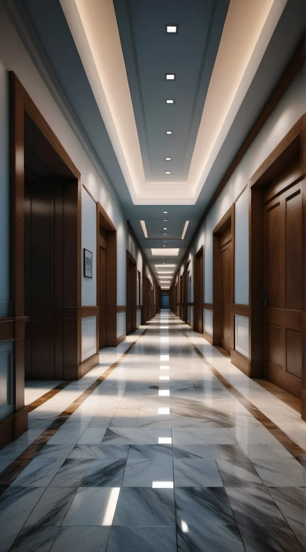 ai character: Backrooms Hallway background