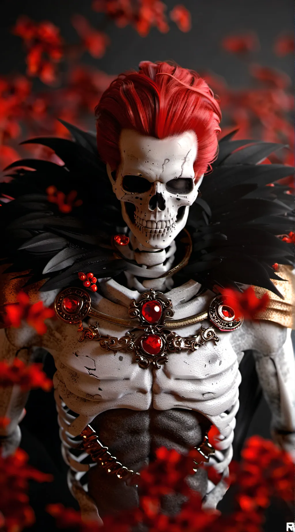 ai character: skeleton meme background