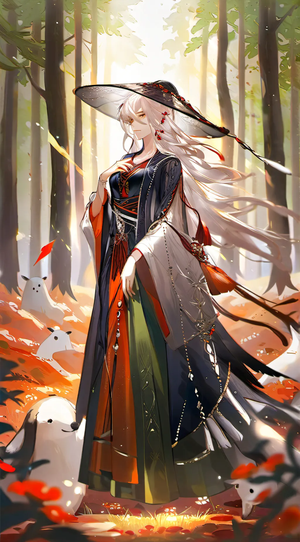 ai character: Autumn background