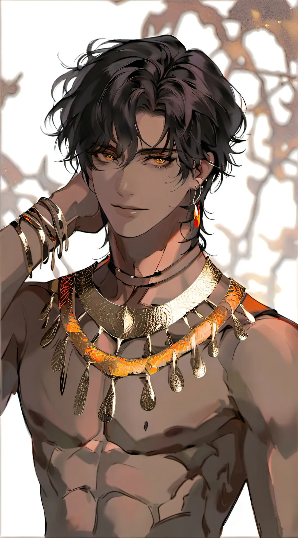 ai character: Anubis  background