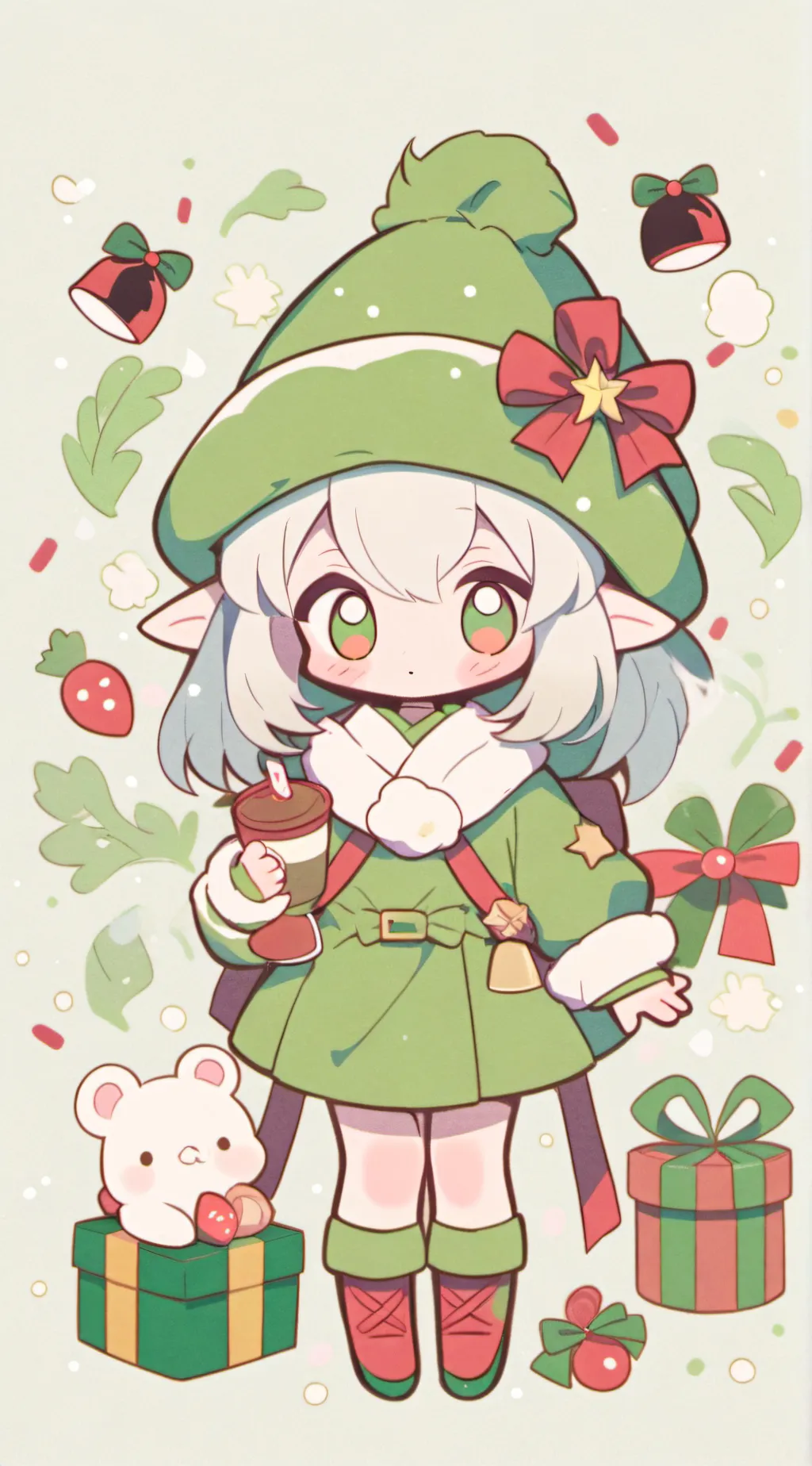 ai character: MHA Christmas background