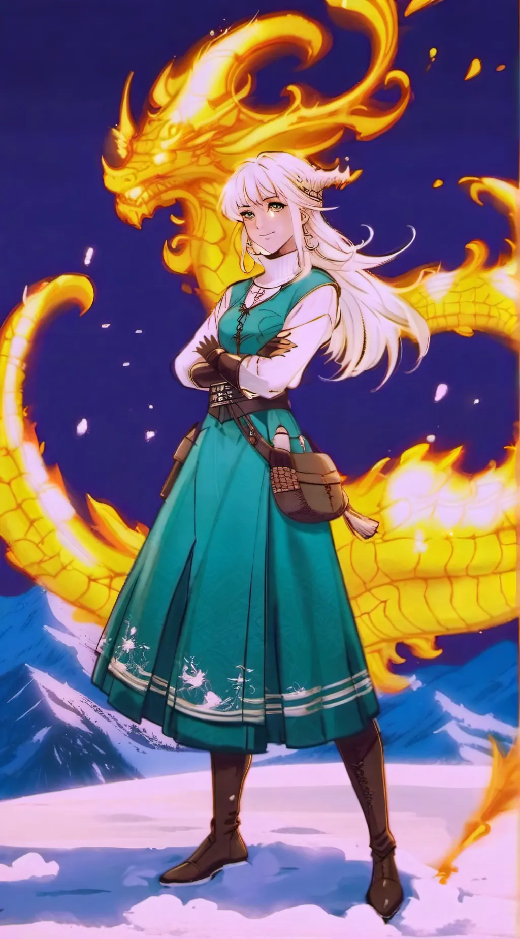 ai character: mikasa ryujin(dbz) background