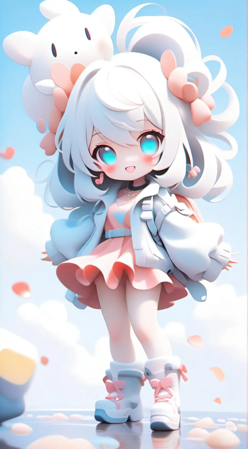 ai character: Cinnamaroll  background