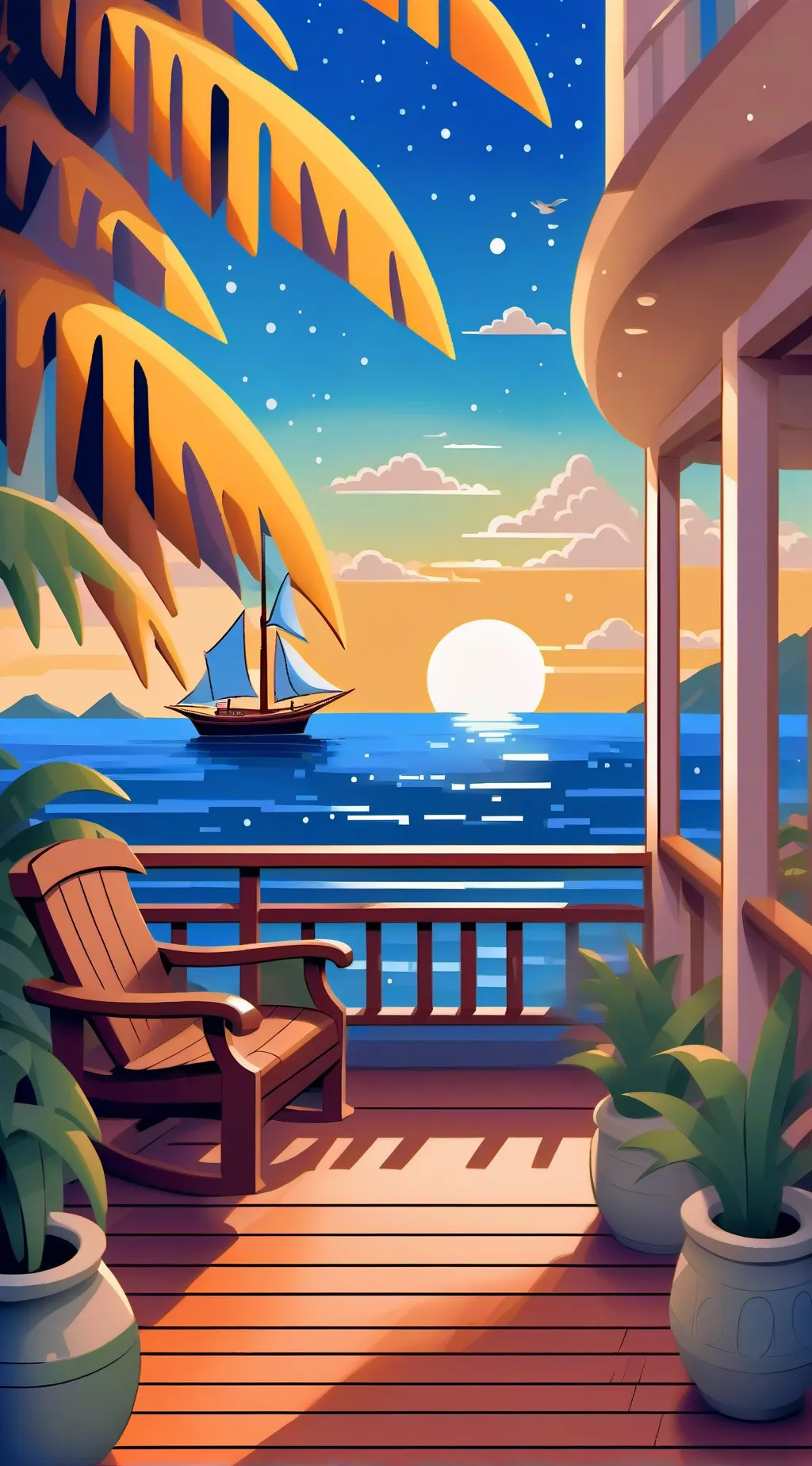 ai character: HH beach background