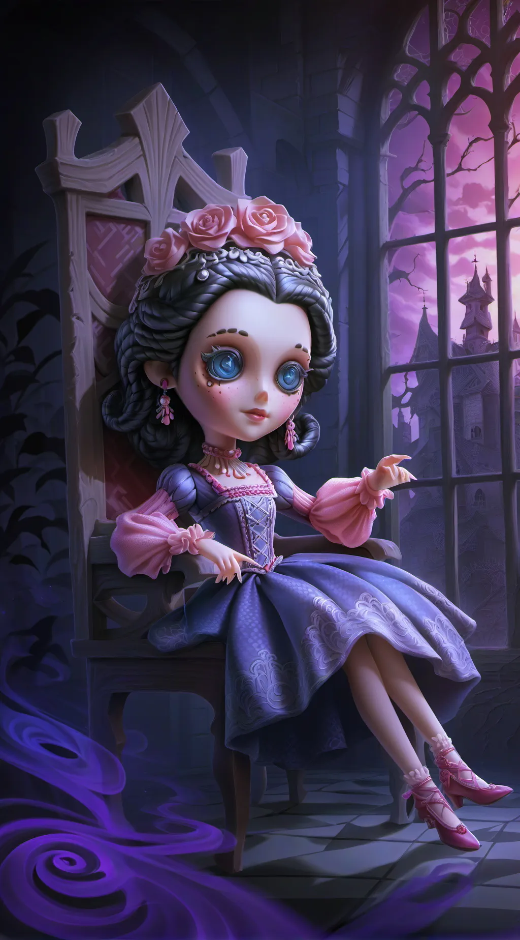 ai character: Hogwarts creepy background