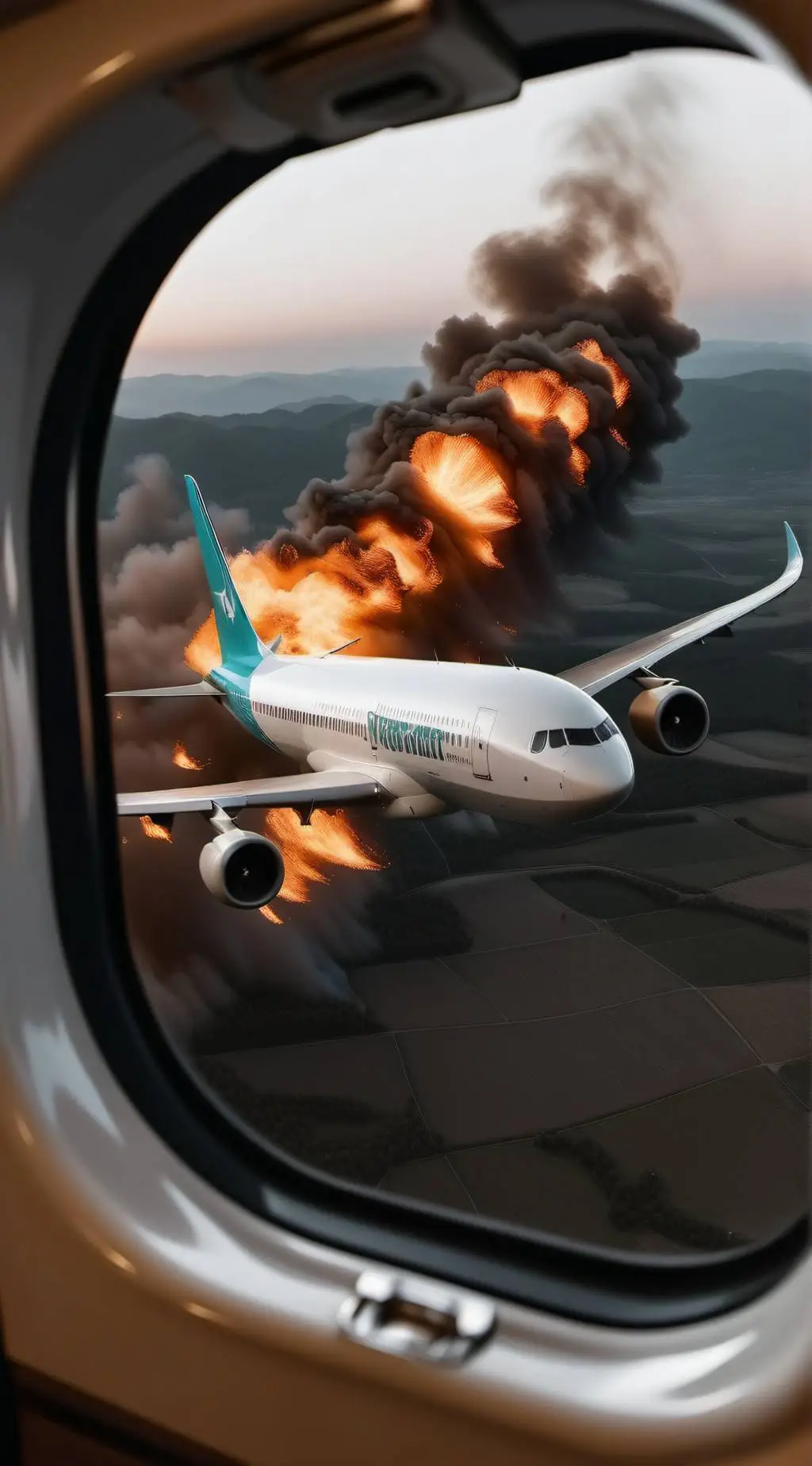 ai character: plane descending background