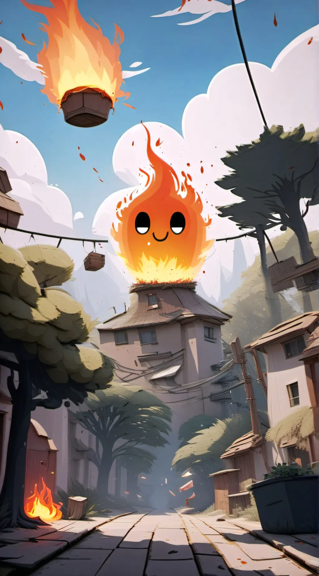 ai character: Firey background