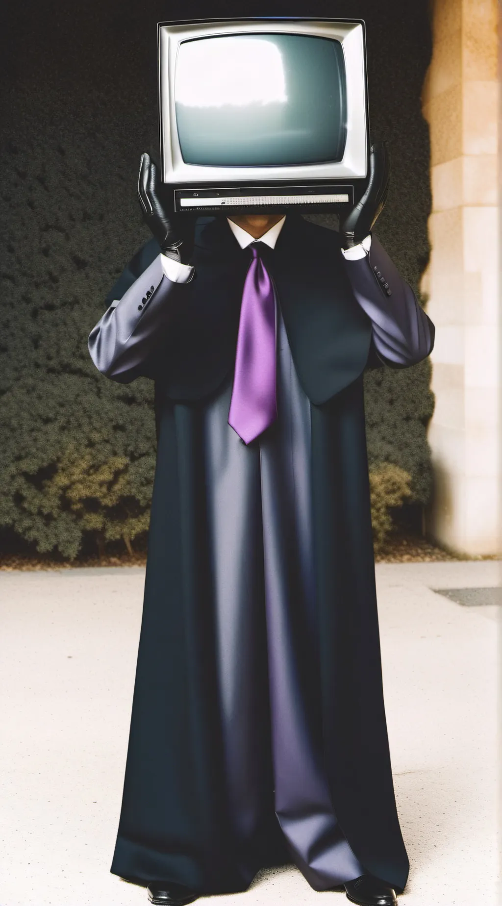 ai character: Large TV man  background