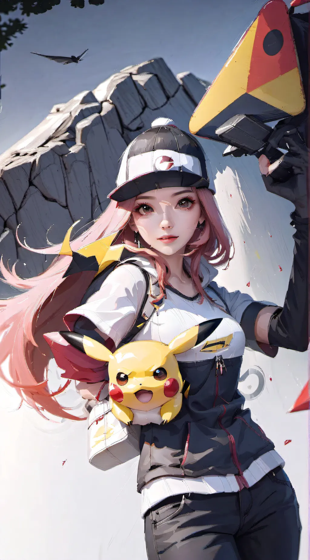 ai character: Pikachu and Violet background