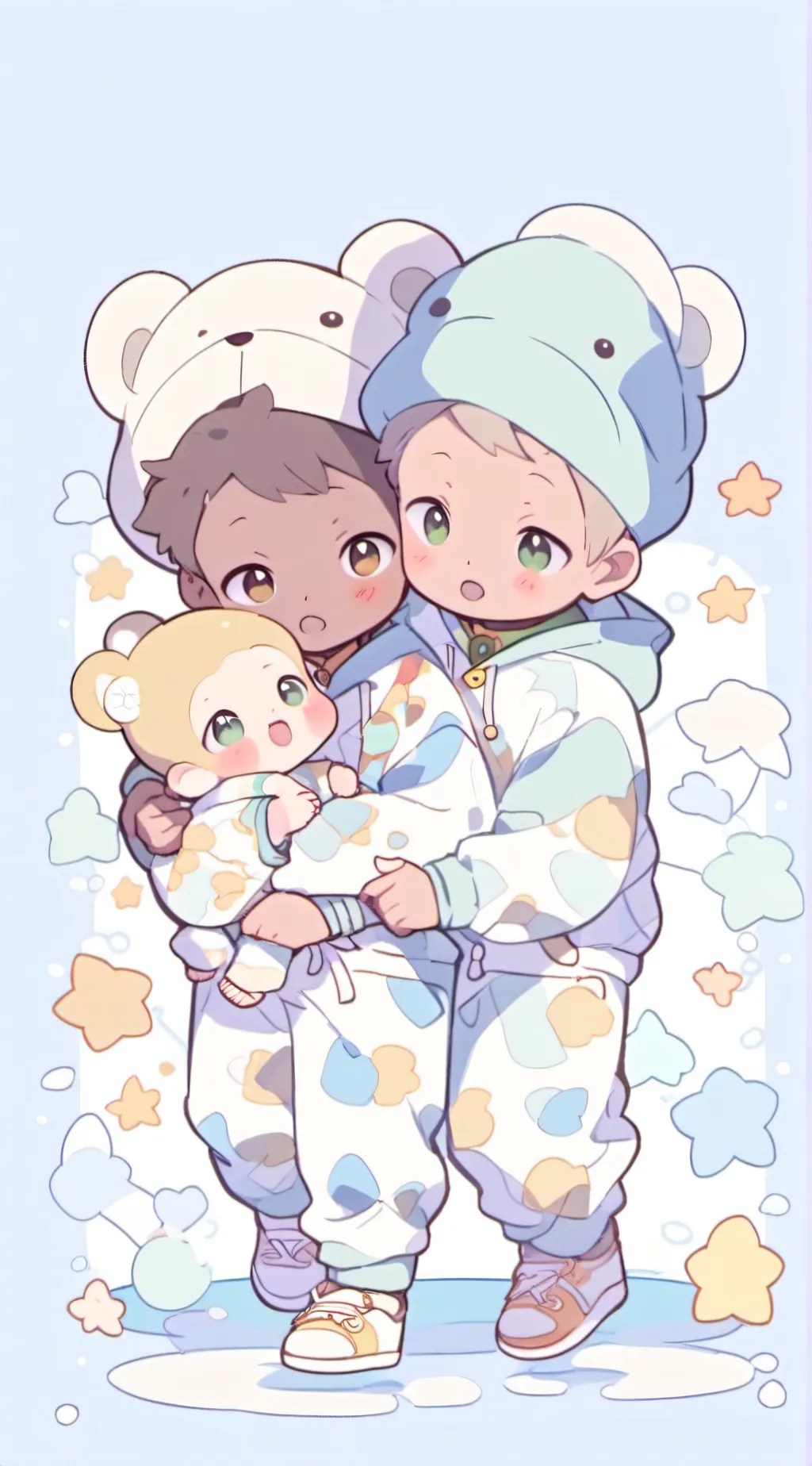 ai character: Cute kids background