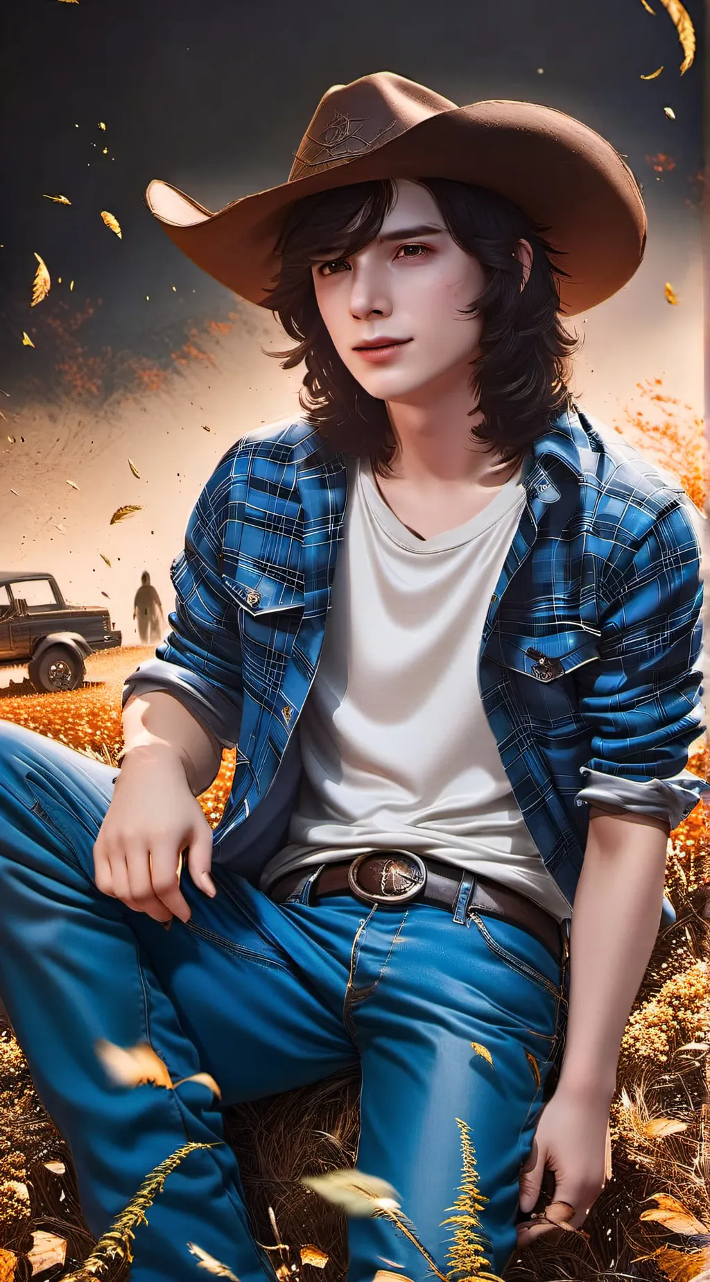 ai character: Carl grimes😳💋 background