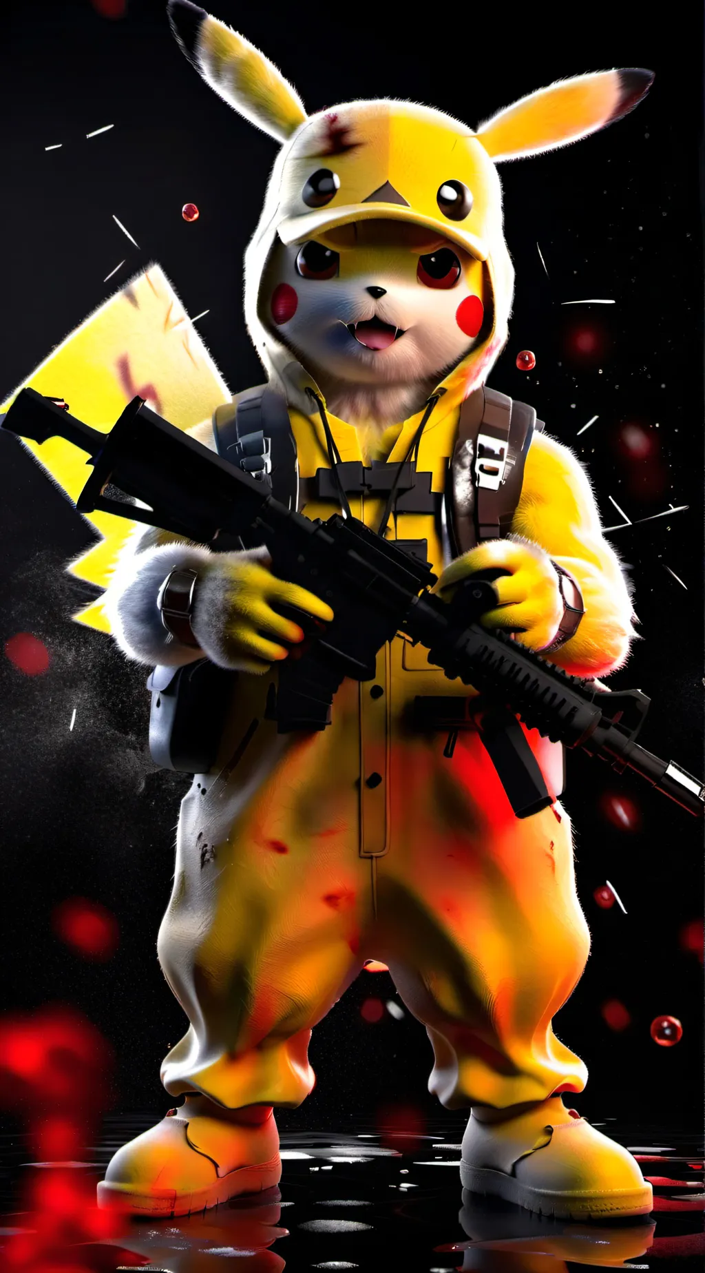 ai character: Pikachu gun rodent background