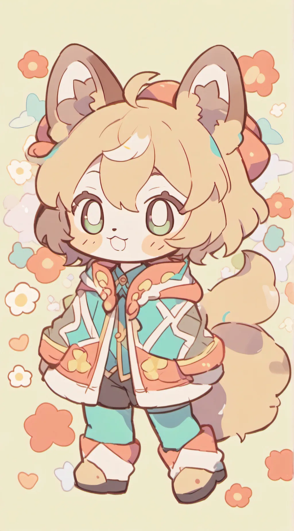 ai character: yn x dog dog background