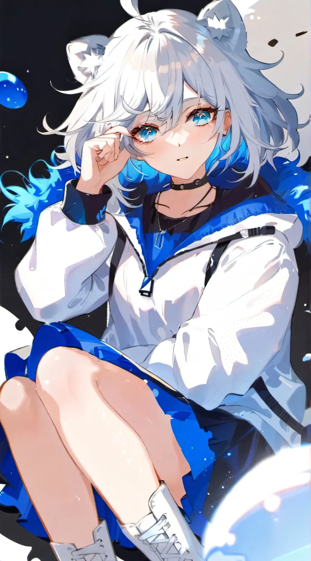 ai character: Violet background