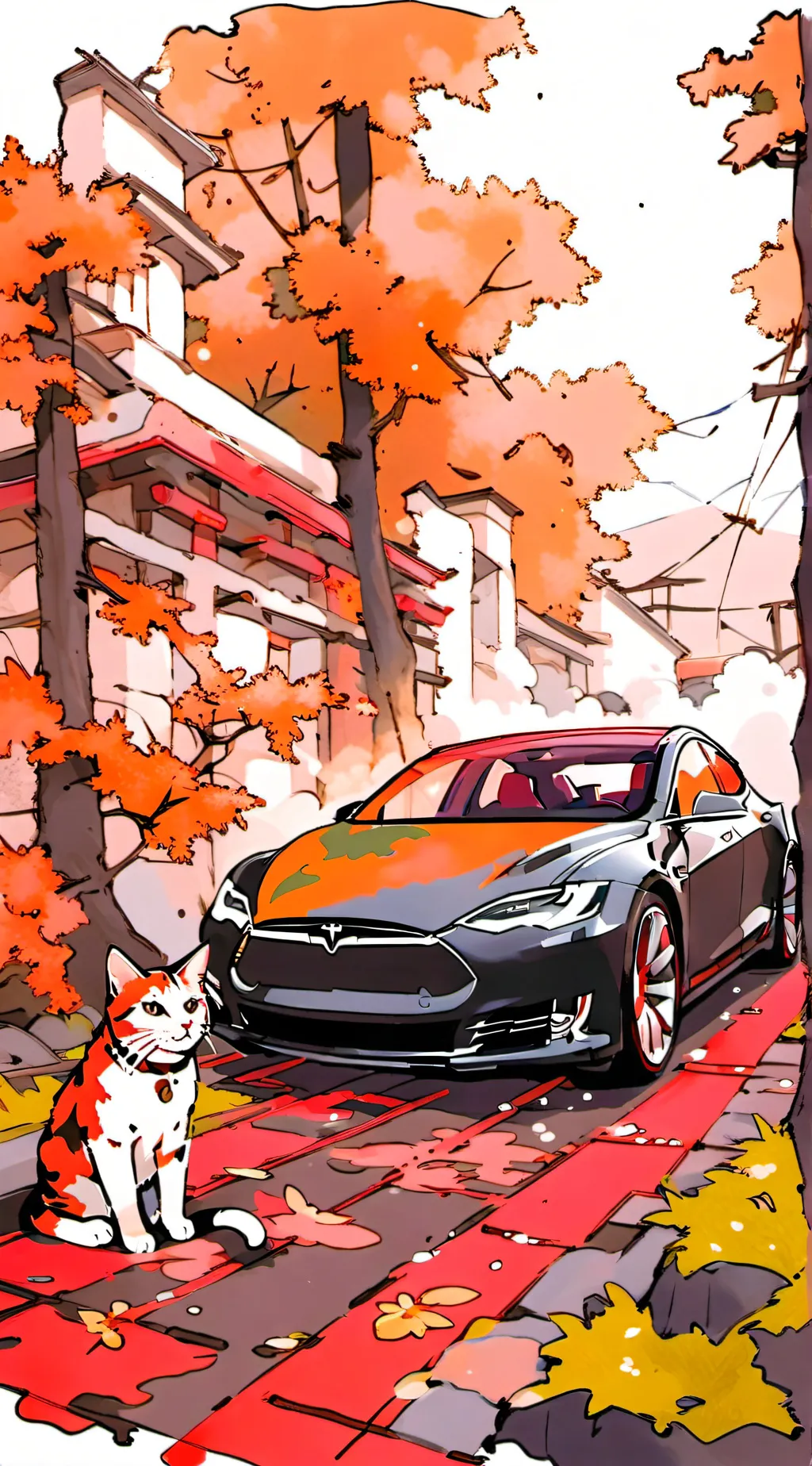 ai character: Tesla cat background