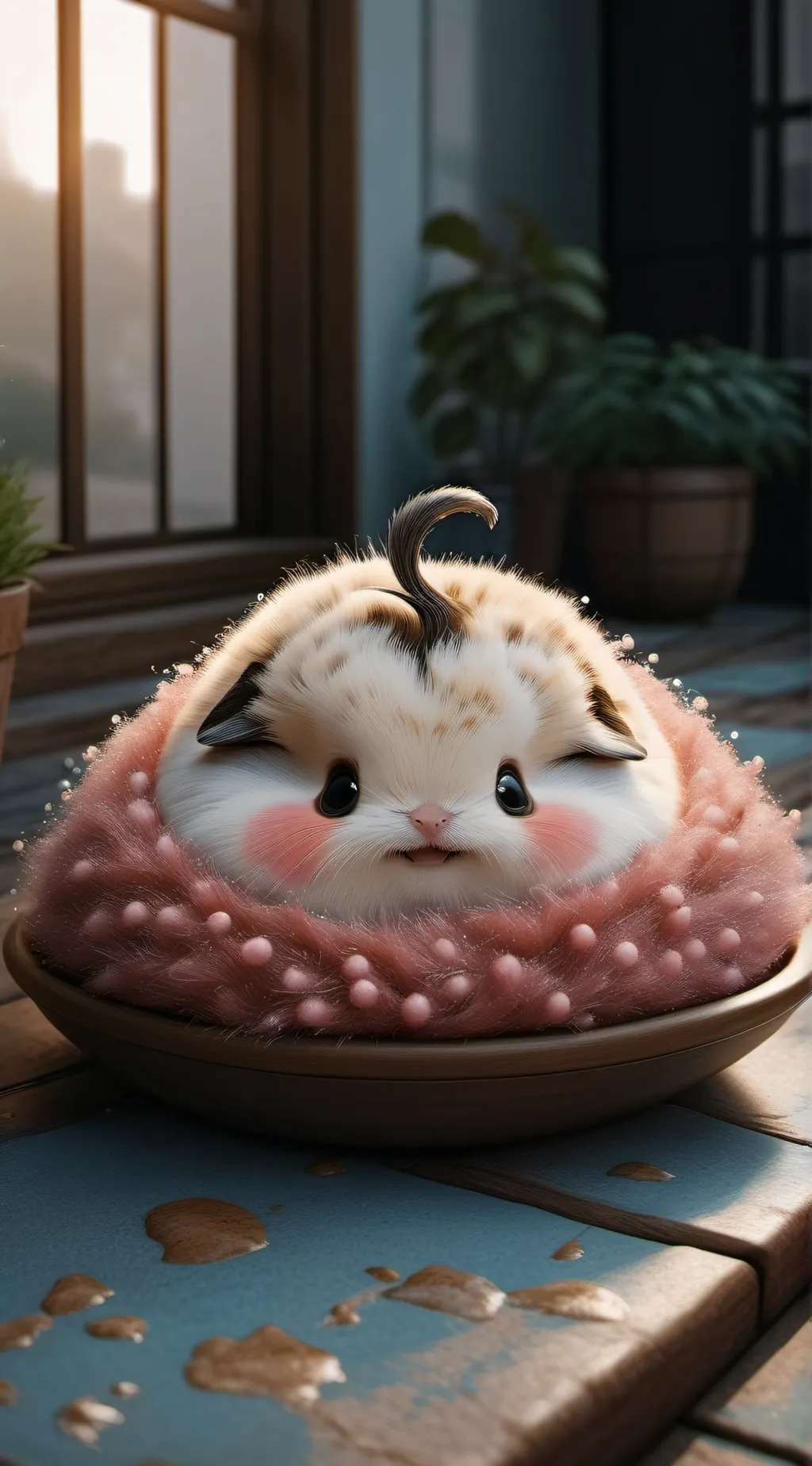 ai character: Peachy background