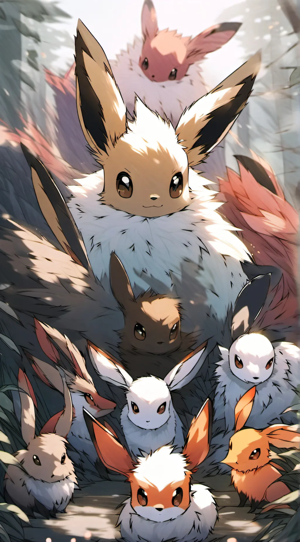 ai character: Eevee  background