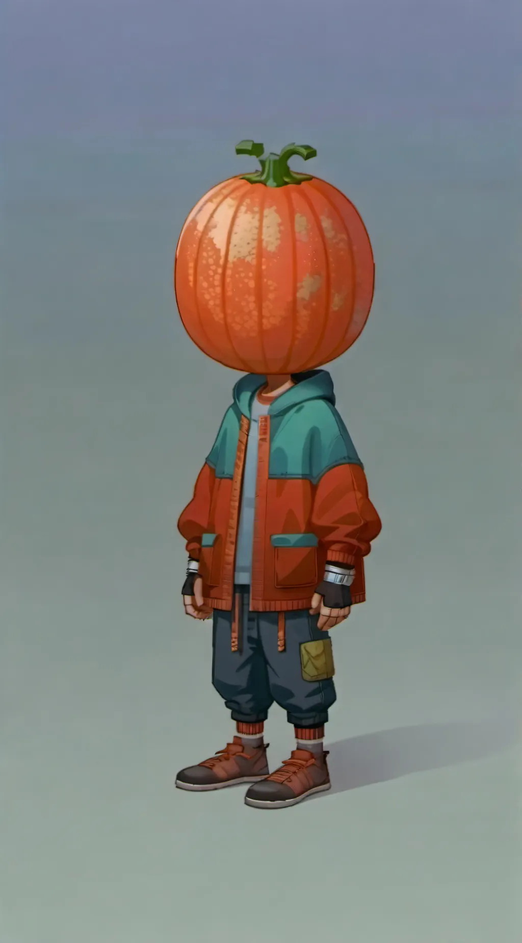 ai character: pumpkin background