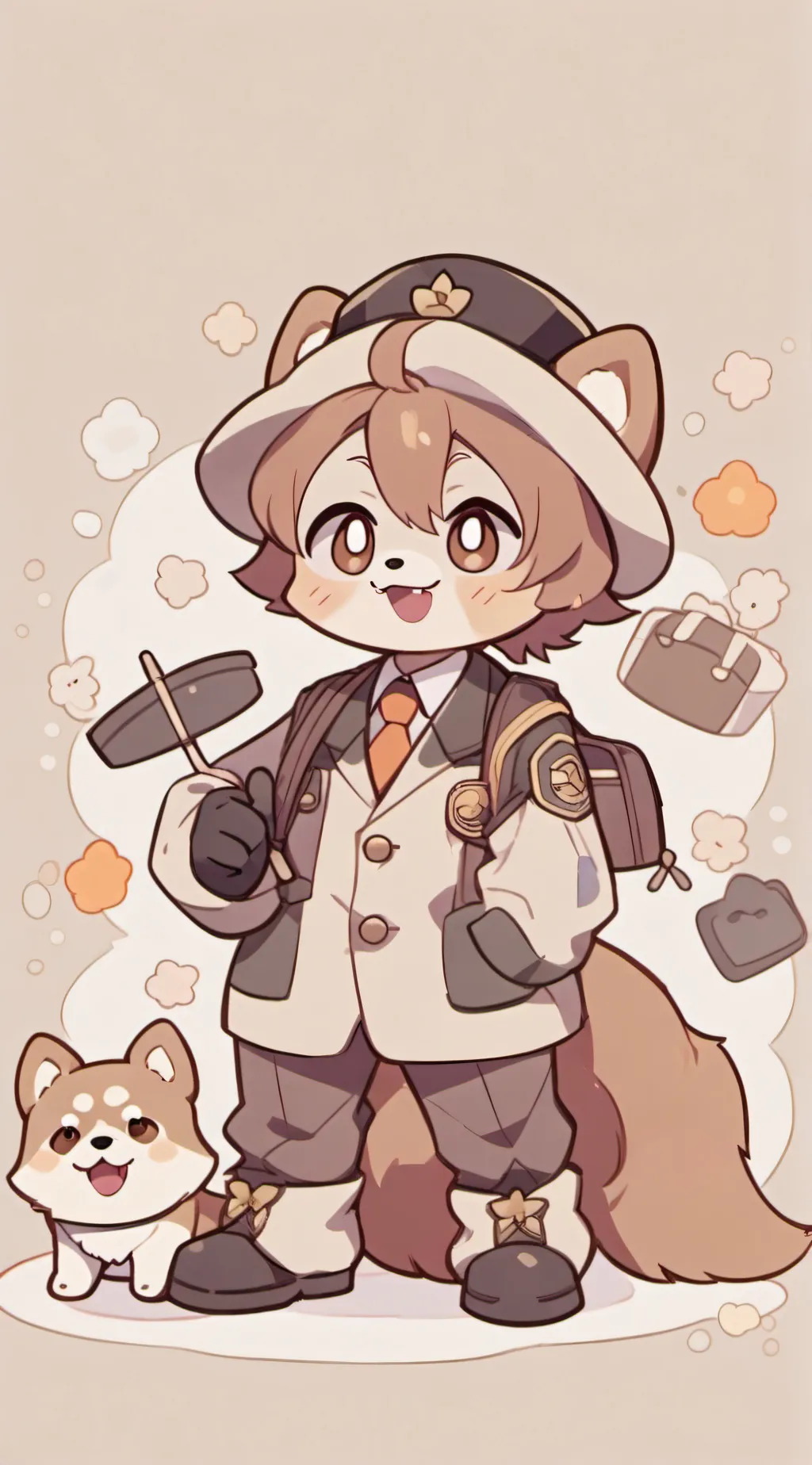 ai character: smiling critters background