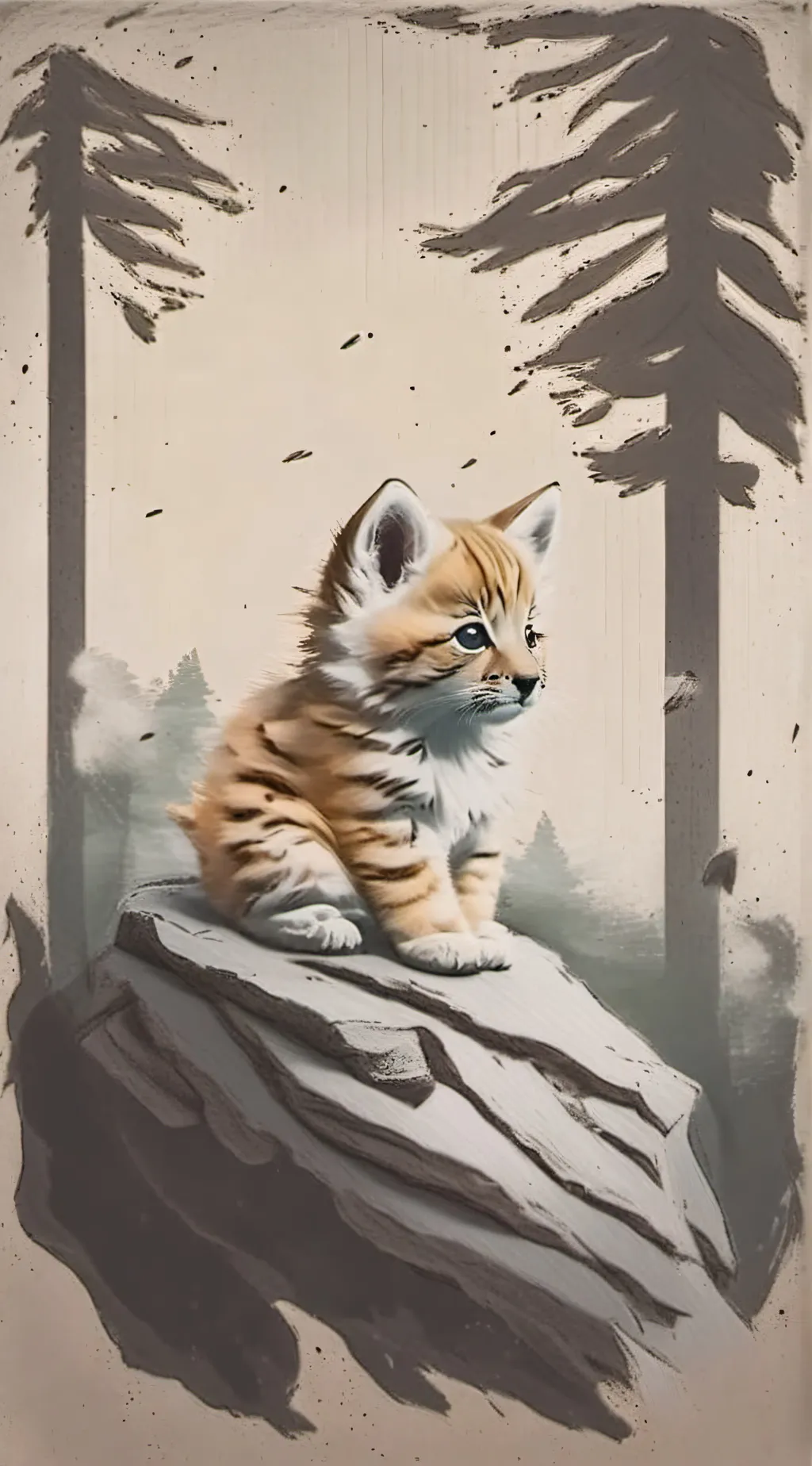 ai character: golden kitten background